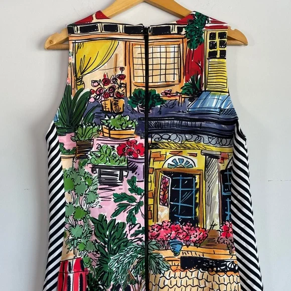 Alice + Olivia Coley Print Sleeveless Mini Dress Size 10 Vacation Dreams - Picture 9 of 13